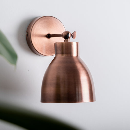 Adjustable Brass Wall Sconce-Vintage Farmhouse Bedside Light