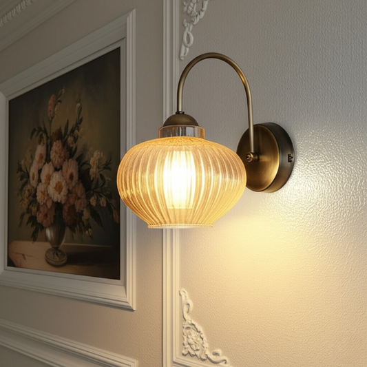 Retro Amber Glass Wall Lamp