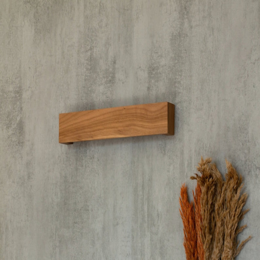 Walnut Wood Linear Wall Lamp-Minimalist Dimmable LED Sconce