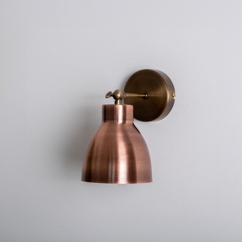Adjustable Brass Wall Sconce-Vintage Farmhouse Bedside Light