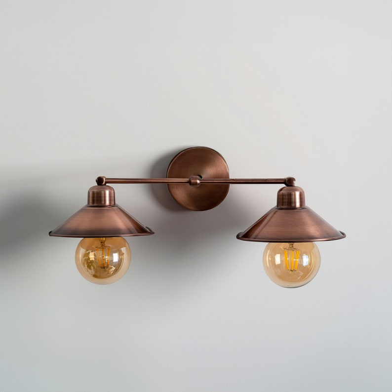 Double Shade Vanity Wall Sconce-Modern Farmhouse Rustic Lighting