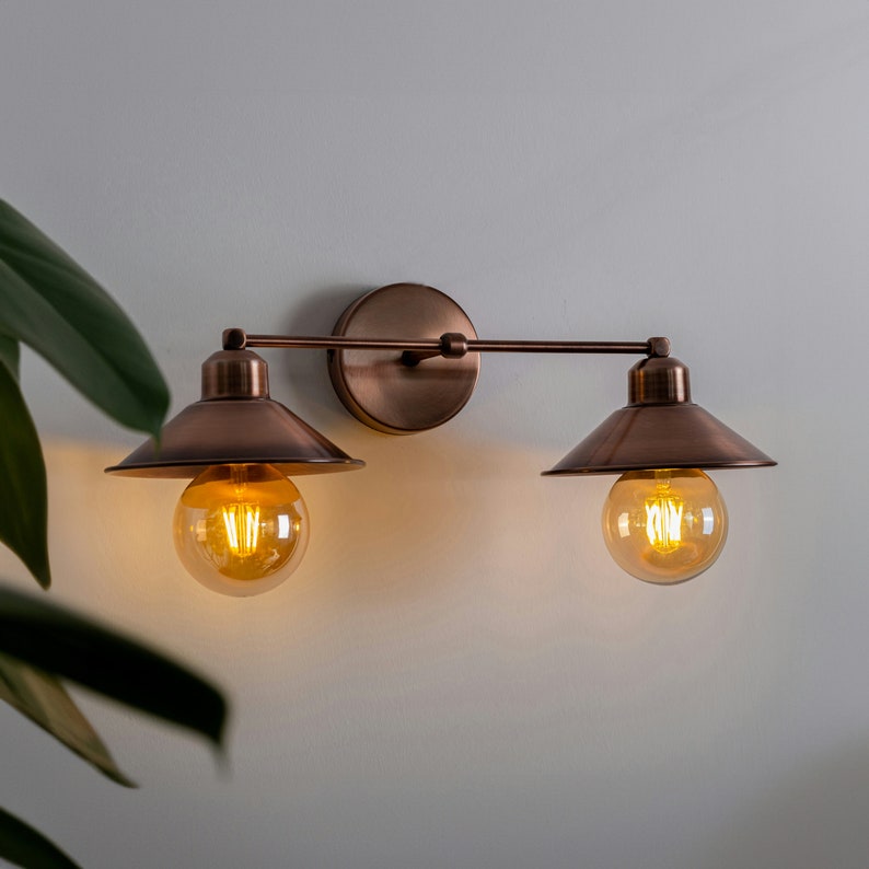 Double Shade Vanity Wall Sconce-Modern Farmhouse Rustic Lighting