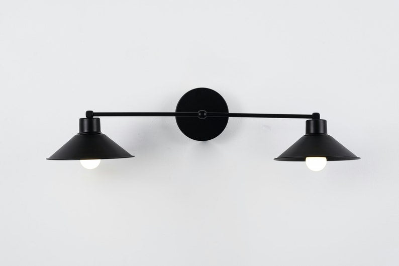 Double Shade Vanity Wall Sconce-Modern Farmhouse Rustic Lighting