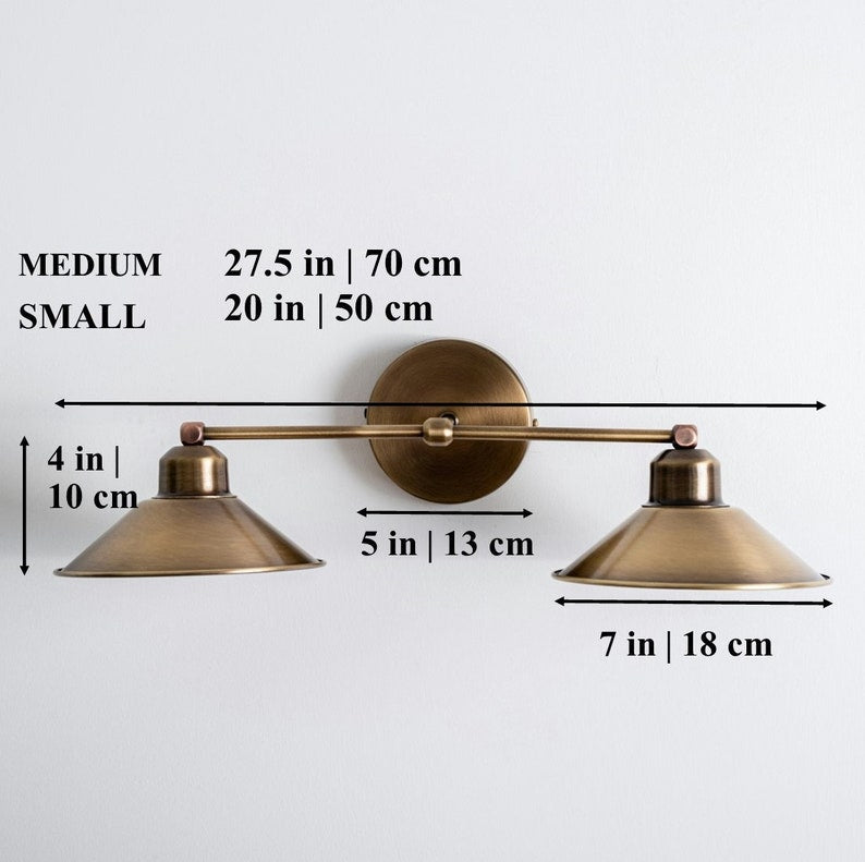 Double Shade Vanity Wall Sconce-Modern Farmhouse Rustic Lighting