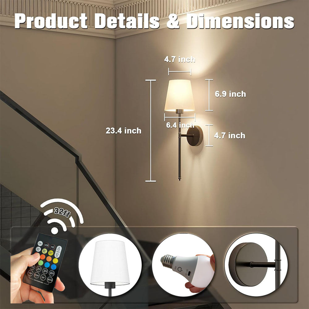 DNC WIRELESS WALL SCONCES (SET OF 2 )