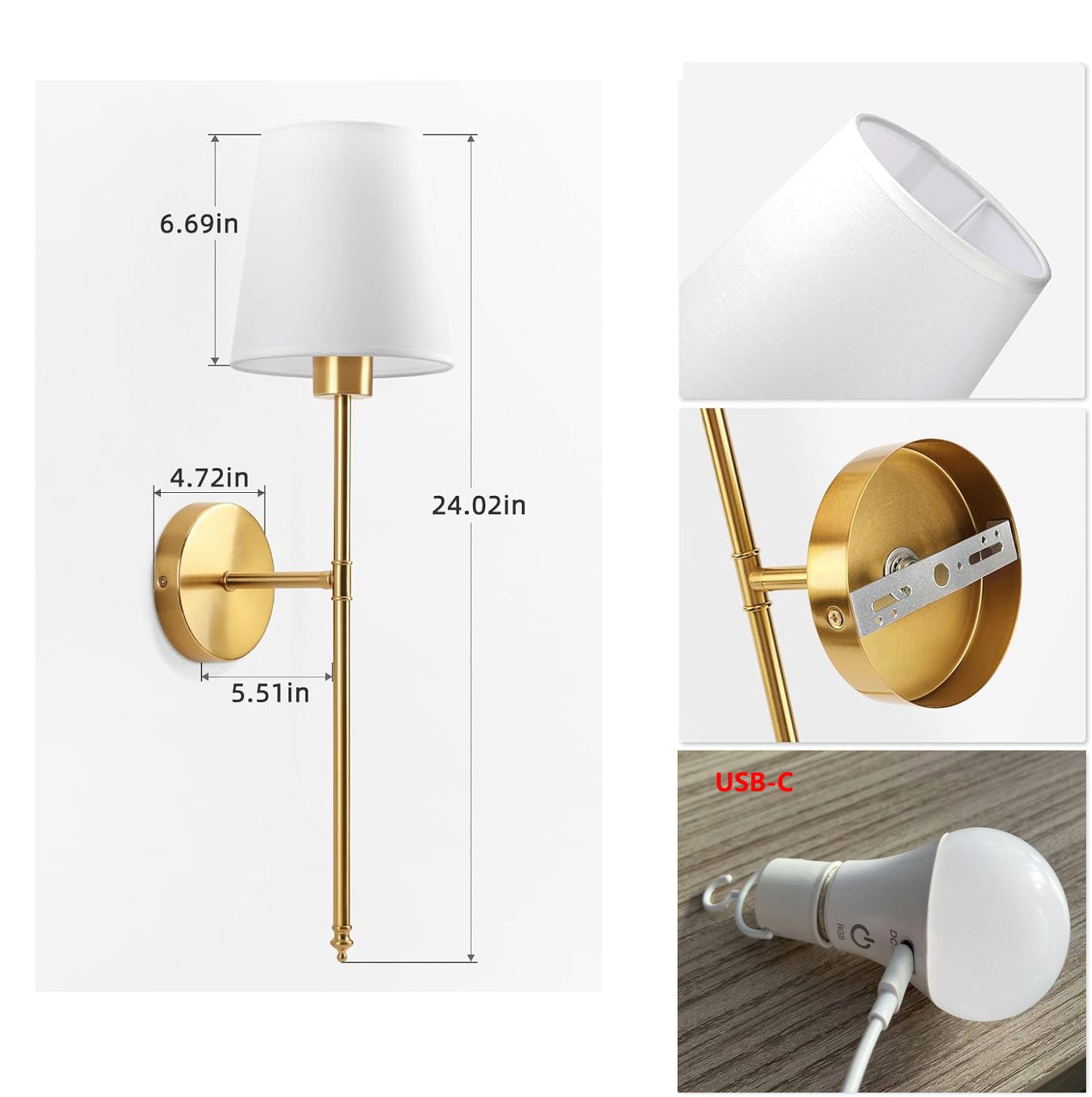 DNC WIRELESS WALL SCONCES (SET OF 2 )