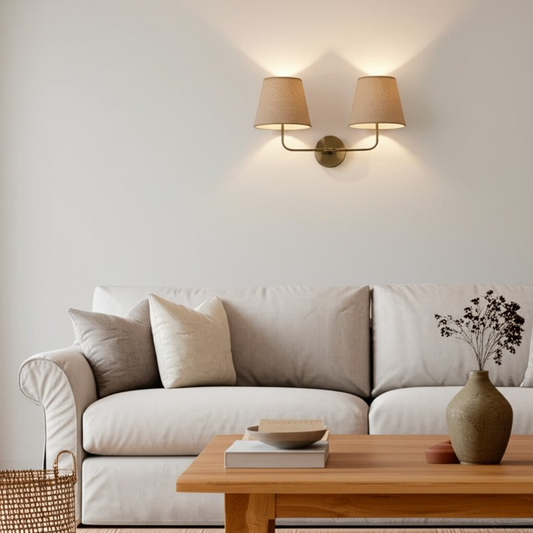 Vintage Fabric Shade Wall Sconce