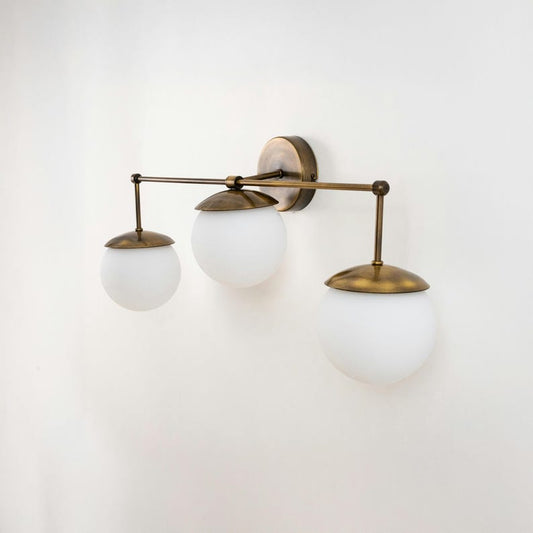 DNC Stellar Tri-Sphere Opal Glass Wall Light