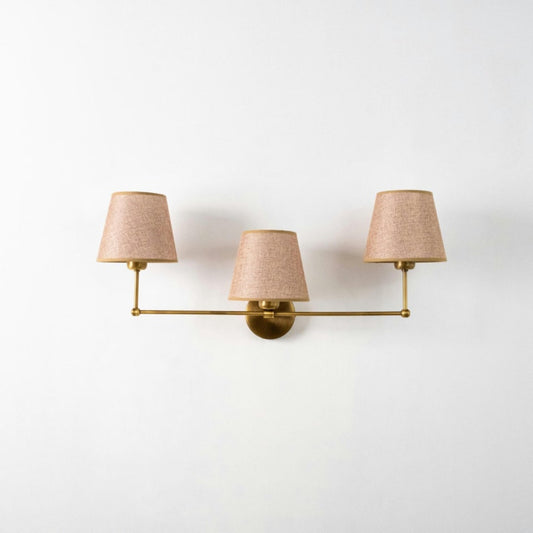 Aurora Luxe 3-Light Wall Sconce – Pure Linen Shades