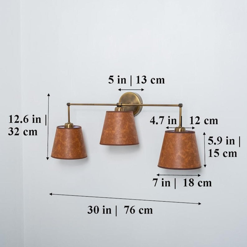 Château Brass Wall Sconce - Natural Linen Shades