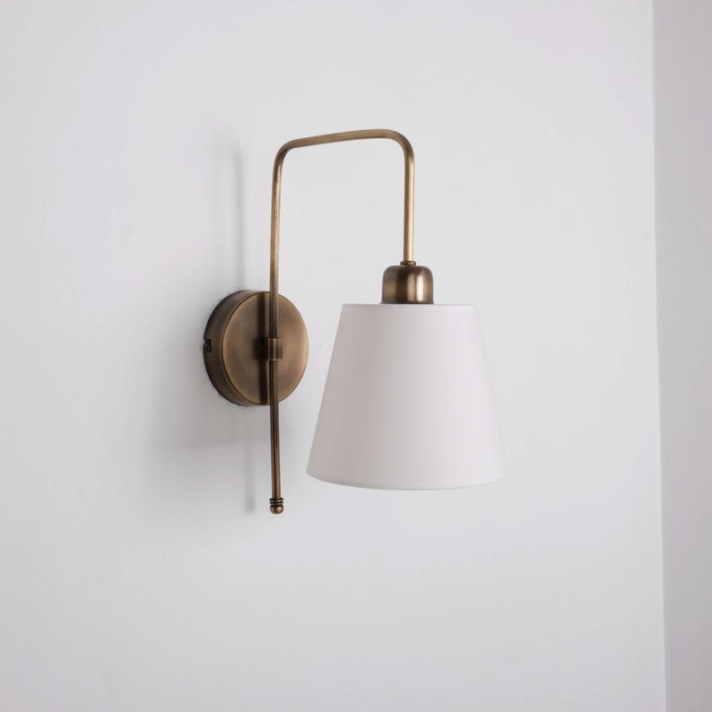 Vintage Wall Lamp with Linen Shade