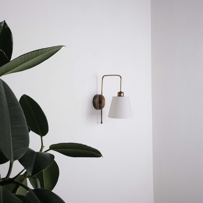 Vintage Wall Lamp with Linen Shade