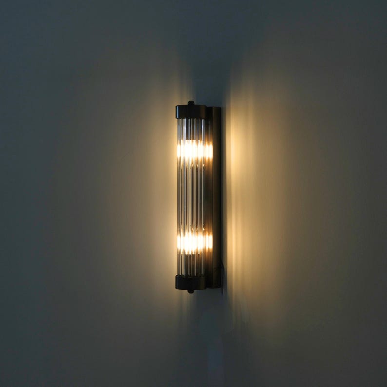 Antique Glass Wall Light, Art Deco Vintage Wall Sconce