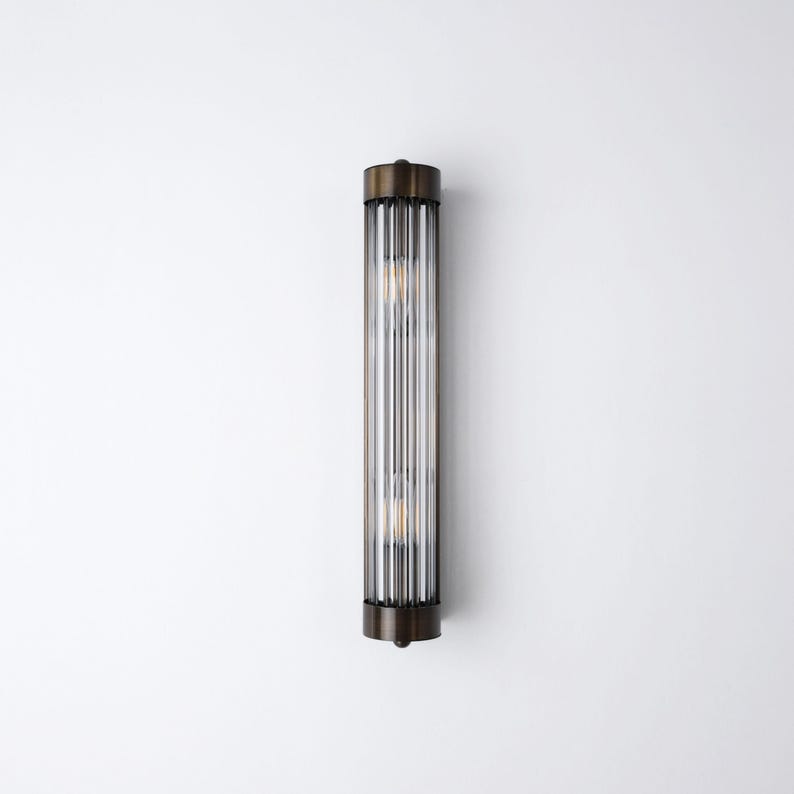 Antique Glass Wall Light, Art Deco Vintage Wall Sconce