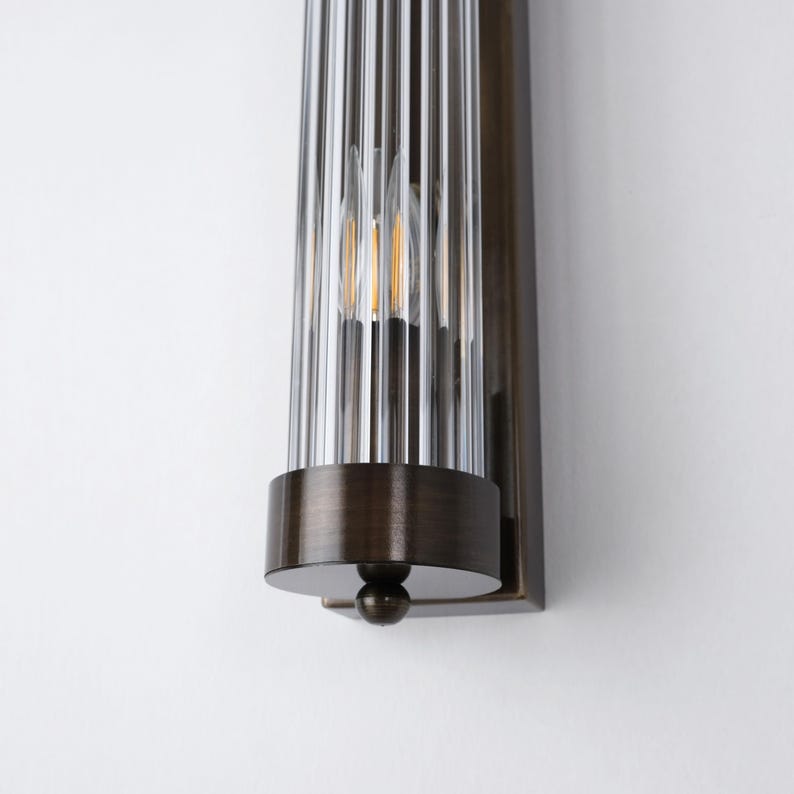 Antique Glass Wall Light, Art Deco Vintage Wall Sconce