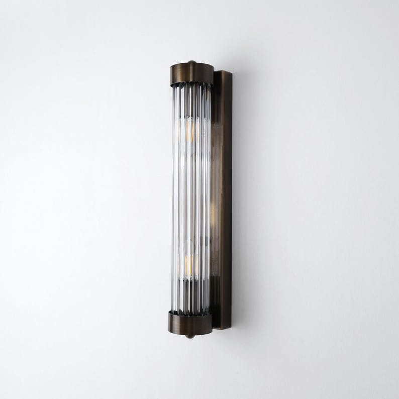 Antique Glass Wall Light, Art Deco Vintage Wall Sconce