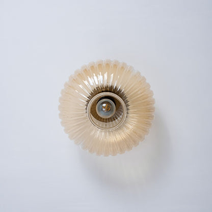 Amber Glass Flush Mount Ceiling Light - Modern Industrial Retro Lamp