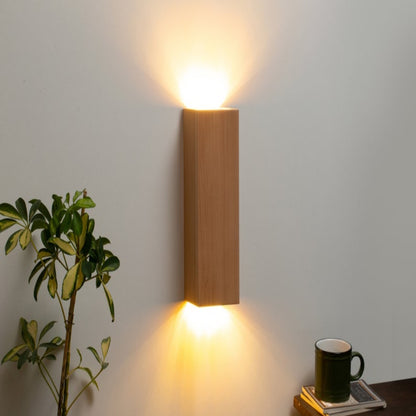 Rustic Wood Wall Sconce Lamp-Industrial LED Light with Solid Wood Design