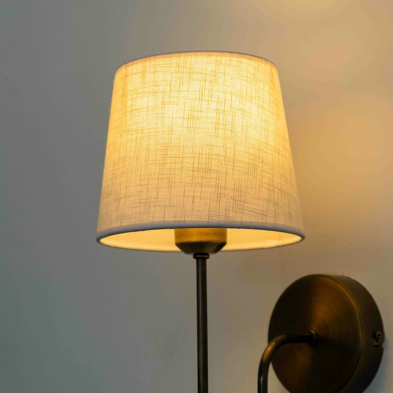 Aged Brass Plug-In Wall Sconce - (hardware + installation guide included)