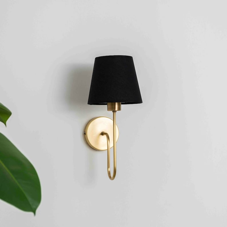 Aged Brass Plug-In Wall Sconce - (hardware + installation guide included)
