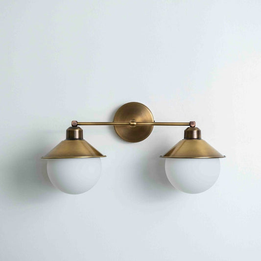 Aged Brass Industrial Vanity Light-Mid Century Bathroom Wall Sconce