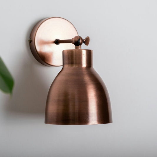 Adjustable Brass Wall Sconce-Vintage Farmhouse Bedside Light