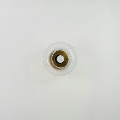 Vintage Ribbed Glass Ceiling Lamp-Semi-Flush Mount Vanity Fixture