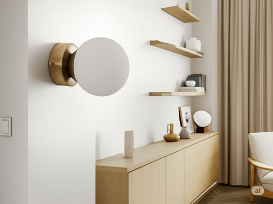 GlowSphere Brass Wall Sconce