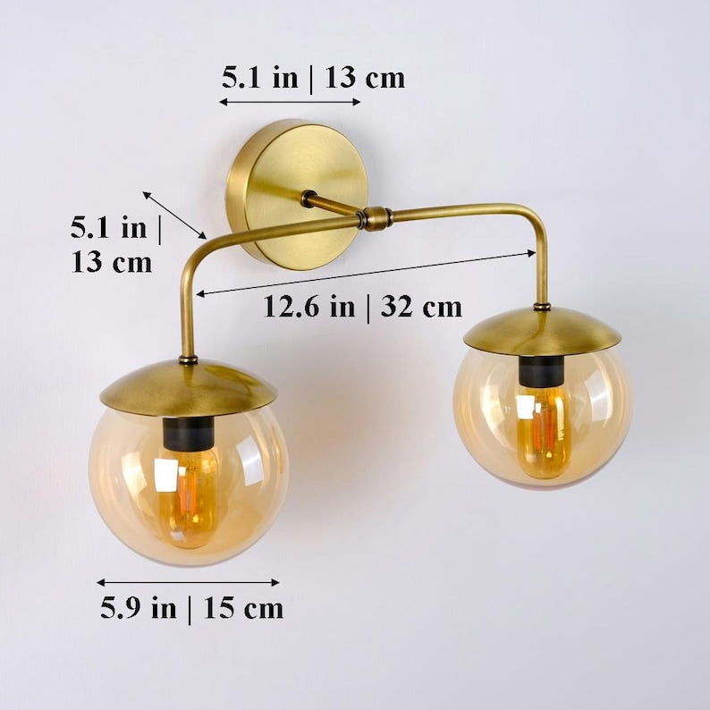 DuoSphere Glass Wall Sconce