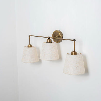 Château Brass Wall Sconce - Natural Linen Shades