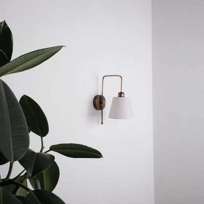 Vintage Wall Lamp with Linen Shade