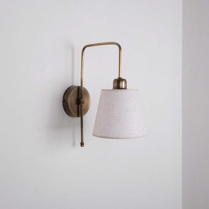 Vintage Wall Lamp with Linen Shade