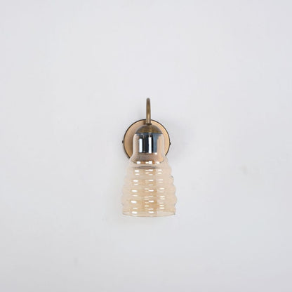 Small Curved Arm Wall Lamp with Unique Glass Shade