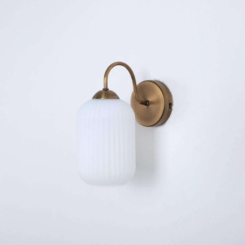 Minimalist Vanity Wall Lamp, Unique Glass Sconce, Modern Wall Lighting