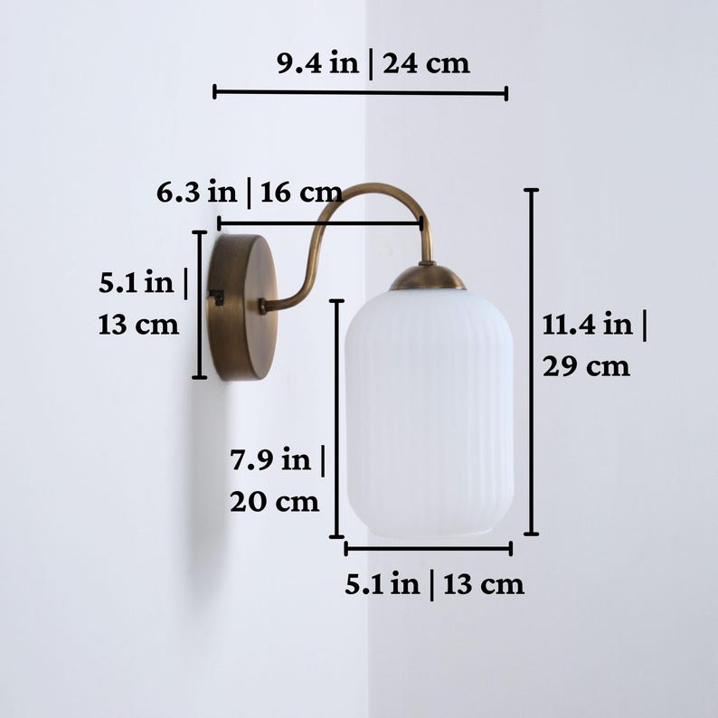 Minimalist Vanity Wall Lamp, Unique Glass Sconce, Modern Wall Lighting