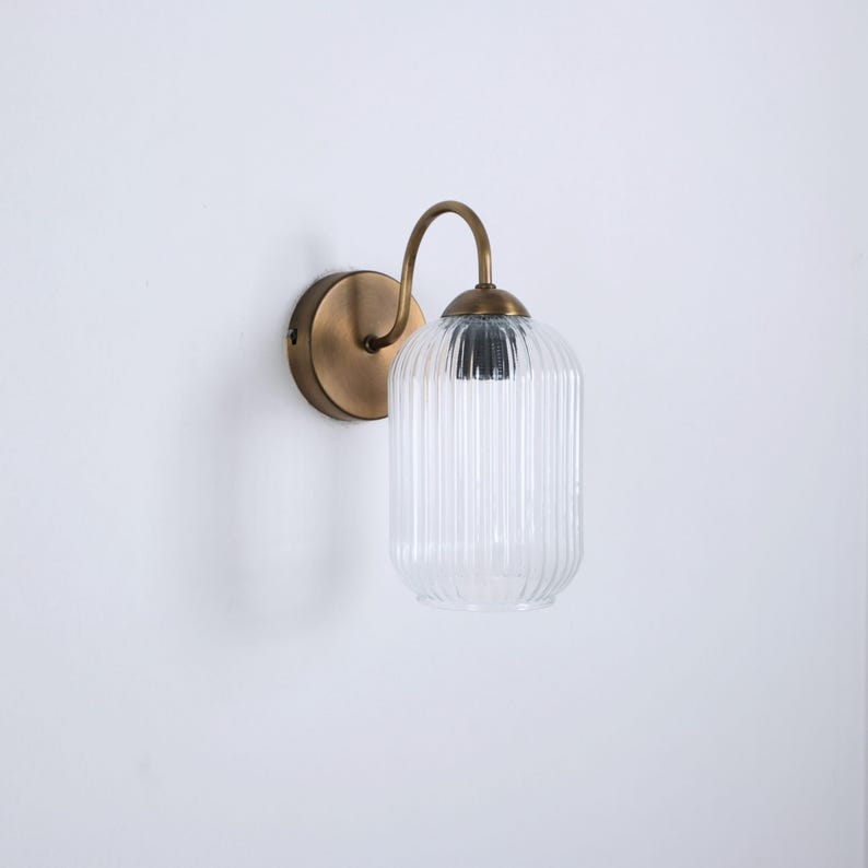 Minimalist Vanity Wall Lamp, Unique Glass Sconce, Modern Wall Lighting